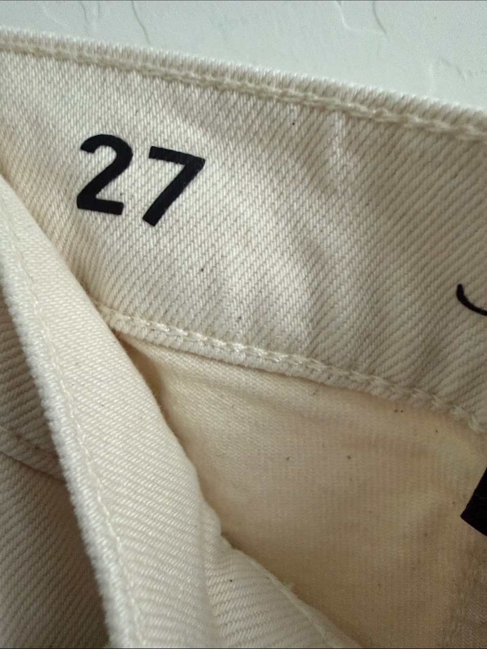 J.Crew Sailor wide leg denim trousers in an ecru color Sz 27 - Picture 6 of 8